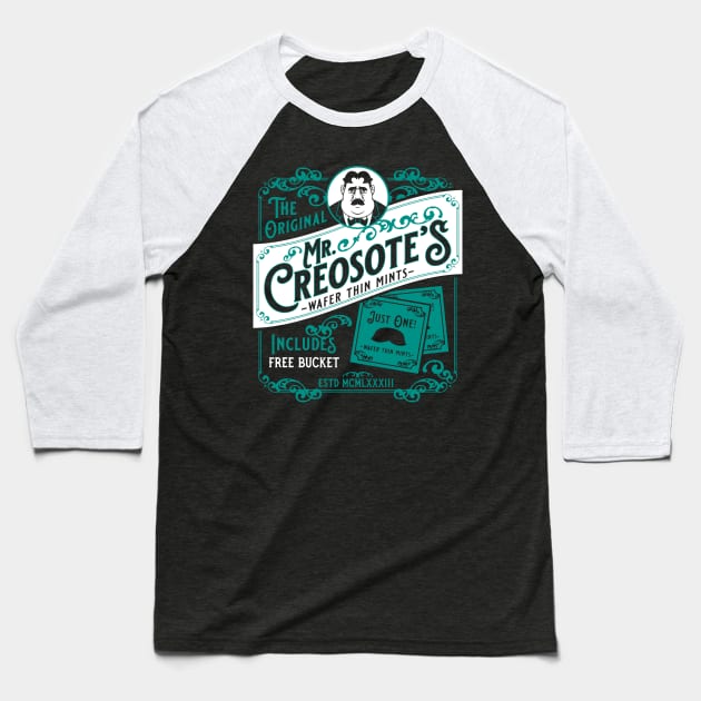 Mr Creosote - Wafer Thin Mints - Vintage Advert - 70s British TV Baseball T-Shirt by Nemons